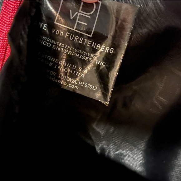 DVF Diane Von Furstenberg Spectator City Bag Black W Maroon OS - Picture 4 of 6